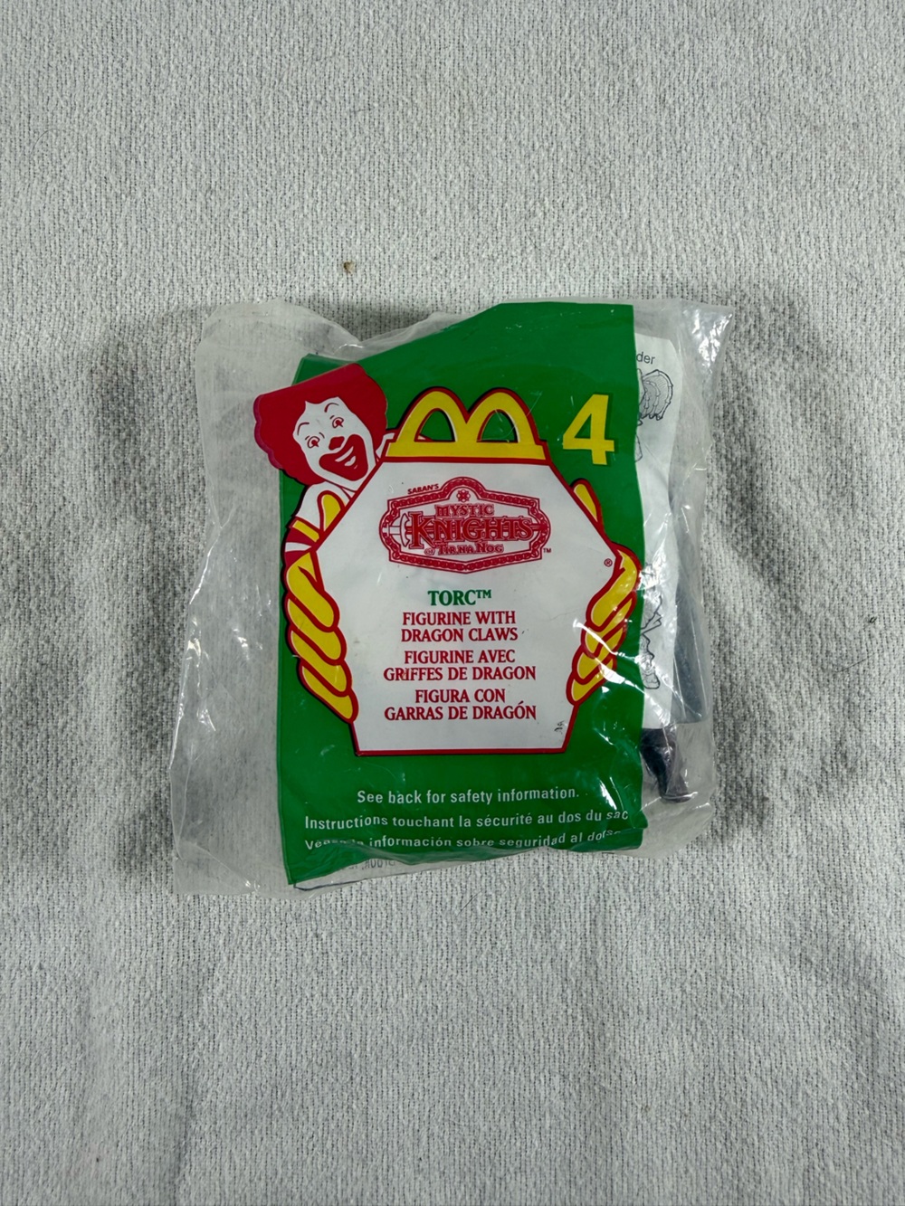 Vintage 1999 McDonalds Happy Meal #4 Torc Figurine with Dragon Claws